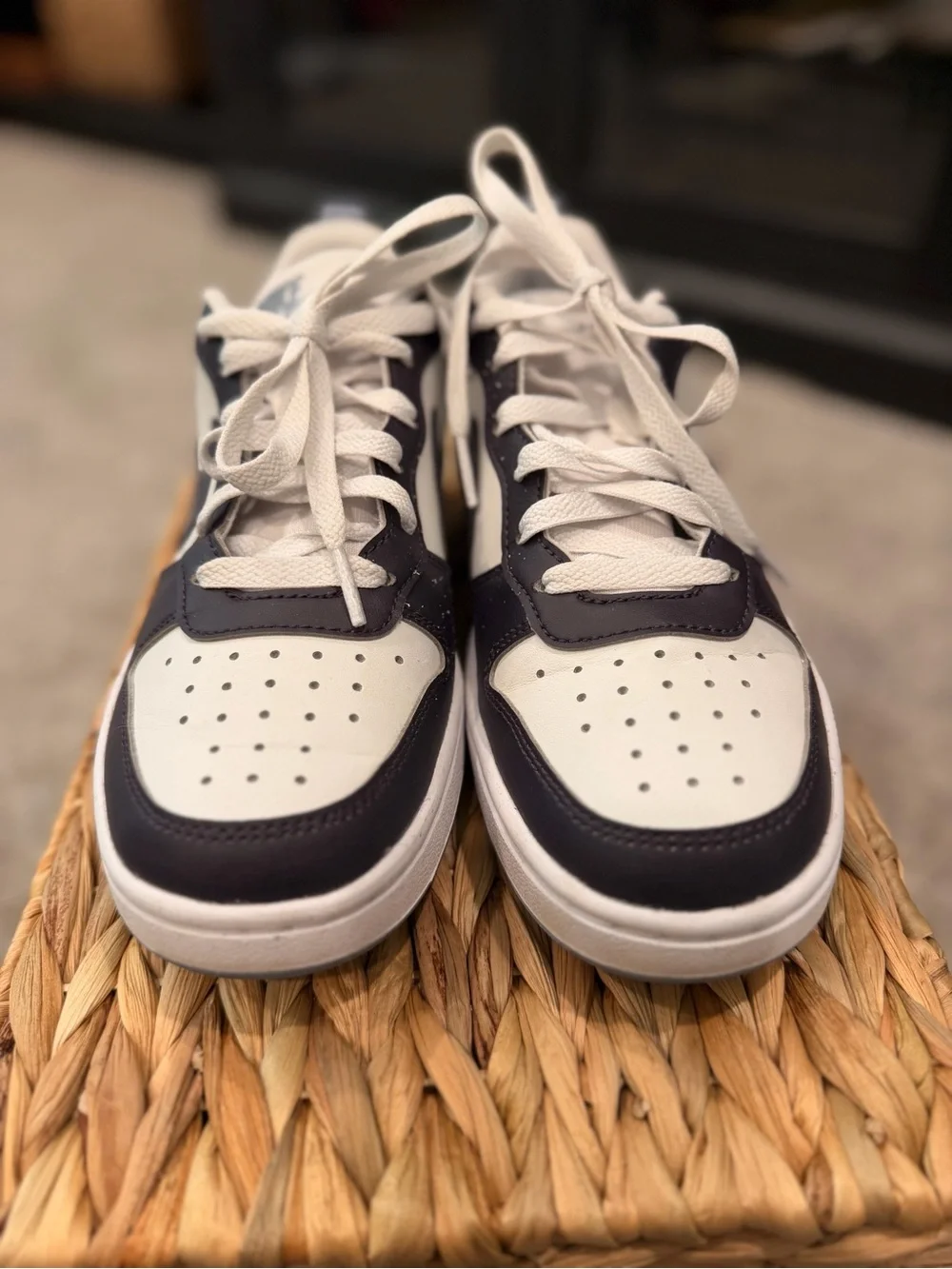 Nike Court Borough Low Recraft 4Y Women’s 5.5 White Purple Gray Sneakers